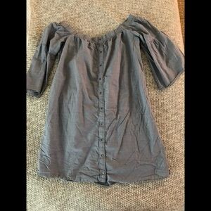 Abercrombie and Fitch Wide Collar Mid Bell Sleeve Layered Dress Tunic Buttons